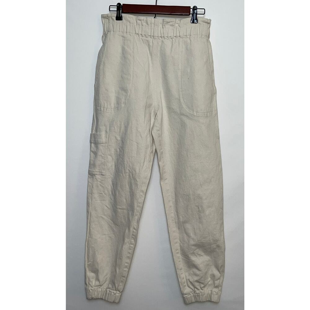 Pietsie White Baja Cotton Jogger Pants -  Women's Size M - Made in California